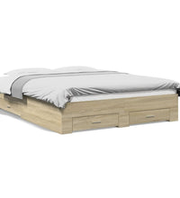 Bettgestell mit Schubladen Sonoma-Eiche 140x200cm Holzwerkstoff