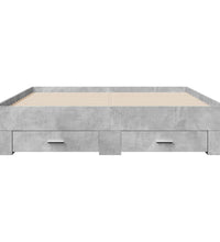 Bettgestell mit Schubladen Betongrau 140x200 cm Holzwerkstoff