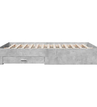 Bettgestell mit Schubladen Betongrau 140x200 cm Holzwerkstoff