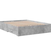 Bettgestell mit Schubladen Betongrau 140x200 cm Holzwerkstoff