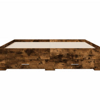 Bettgestell mit Schubladen Räuchereiche 140x200cm Holzwerkstoff
