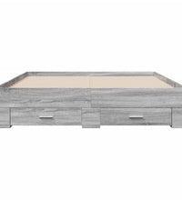Bettgestell mit Schubladen Grau Sonoma 140x200 cm Holzwerkstoff