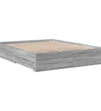 Bettgestell mit Schubladen Grau Sonoma 140x200 cm Holzwerkstoff