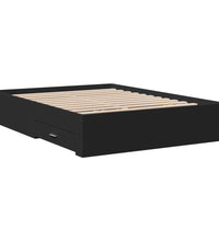 Bettgestell mit Schubladen Schwarz 120x200 cm Holzwerkstoff