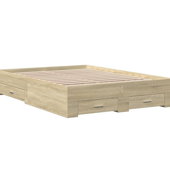 Bettgestell mit Schubladen Sonoma-Eiche 120x200cm Holzwerkstoff