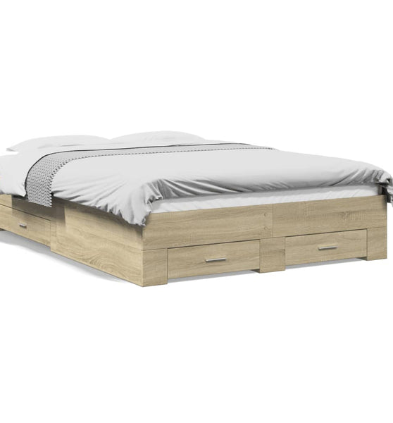 Bettgestell mit Schubladen Sonoma-Eiche 120x200cm Holzwerkstoff