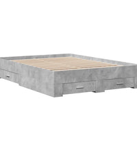 Bettgestell mit Schubladen Betongrau 120x200 cm Holzwerkstoff