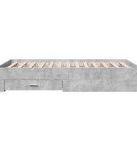 Bettgestell mit Schubladen Betongrau 120x200 cm Holzwerkstoff