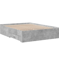 Bettgestell mit Schubladen Betongrau 120x200 cm Holzwerkstoff
