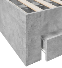 Bettgestell mit Schubladen Betongrau 120x200 cm Holzwerkstoff