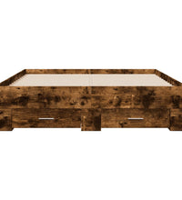 Bettgestell mit Schubladen Räuchereiche 140x190cm Holzwerkstoff