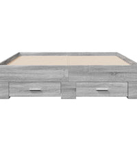 Bettgestell mit Schubladen Grau Sonoma 140x190 cm Holzwerkstoff