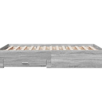 Bettgestell mit Schubladen Grau Sonoma 140x190 cm Holzwerkstoff