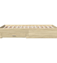 Bettgestell mit Schubladen Sonoma-Eiche 135x190cm Holzwerkstoff