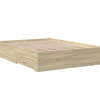 Bettgestell mit Schubladen Sonoma-Eiche 135x190cm Holzwerkstoff