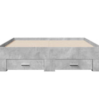 Bettgestell mit Schubladen Betongrau 135x190 cm Holzwerkstoff