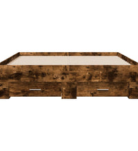 Bettgestell mit Schubladen Räuchereiche 135x190cm Holzwerkstoff