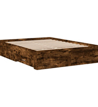 Bettgestell mit Schubladen Räuchereiche 135x190cm Holzwerkstoff