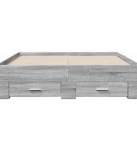 Bettgestell mit Schubladen Grau Sonoma 135x190 cm Holzwerkstoff