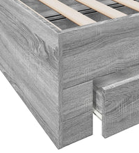 Bettgestell mit Schubladen Grau Sonoma 135x190 cm Holzwerkstoff