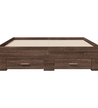 Bettgestell mit Schubladen Braun Eichen-Optik 135x190 cm