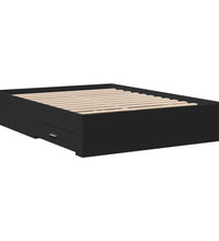 Bettgestell mit Schubladen Schwarz 120x190 cm Holzwerkstoff