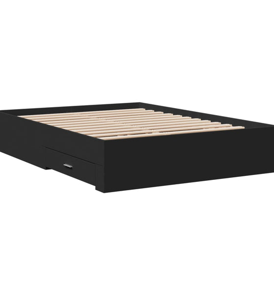 Bettgestell mit Schubladen Schwarz 120x190 cm Holzwerkstoff