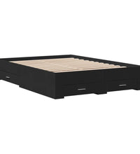 Bettgestell mit Schubladen Schwarz 120x190 cm Holzwerkstoff