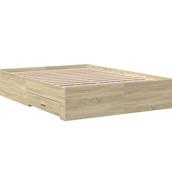 Bettgestell mit Schubladen Sonoma-Eiche 120x190cm Holzwerkstoff