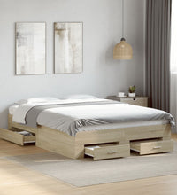 Bettgestell mit Schubladen Sonoma-Eiche 120x190cm Holzwerkstoff