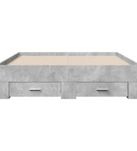 Bettgestell mit Schubladen Betongrau 120x190 cm Holzwerkstoff