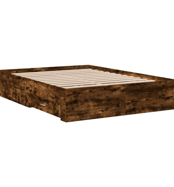 Bettgestell mit Schubladen Räuchereiche 120x190cm Holzwerkstoff