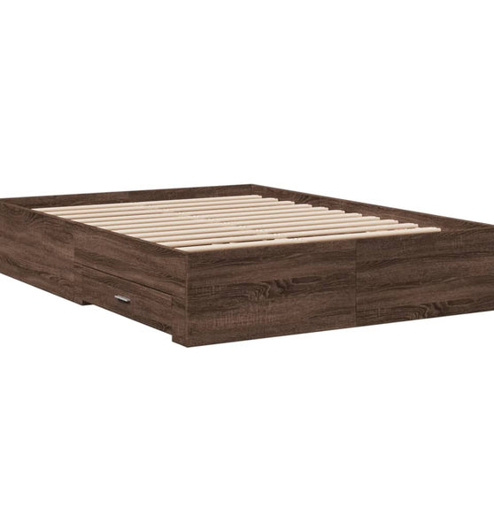 Bettgestell mit Schubladen Braun Eichen-Optik 120x190 cm