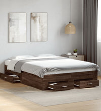 Bettgestell mit Schubladen Braun Eichen-Optik 120x190 cm