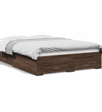 Bettgestell mit Schubladen Braun Eichen-Optik 120x190 cm
