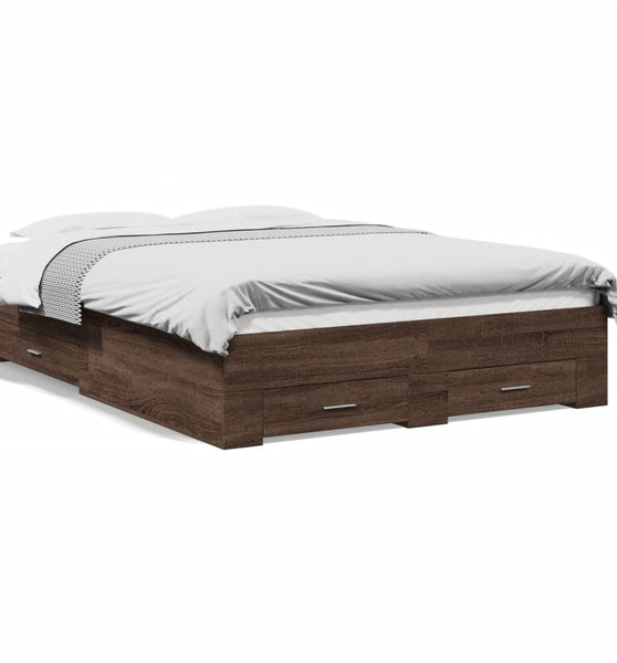 Bettgestell mit Schubladen Braun Eichen-Optik 120x190 cm