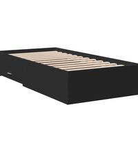 Bettgestell mit Schubladen Schwarz 100x200 cm Holzwerkstoff