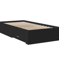 Bettgestell mit Schubladen Schwarz 100x200 cm Holzwerkstoff