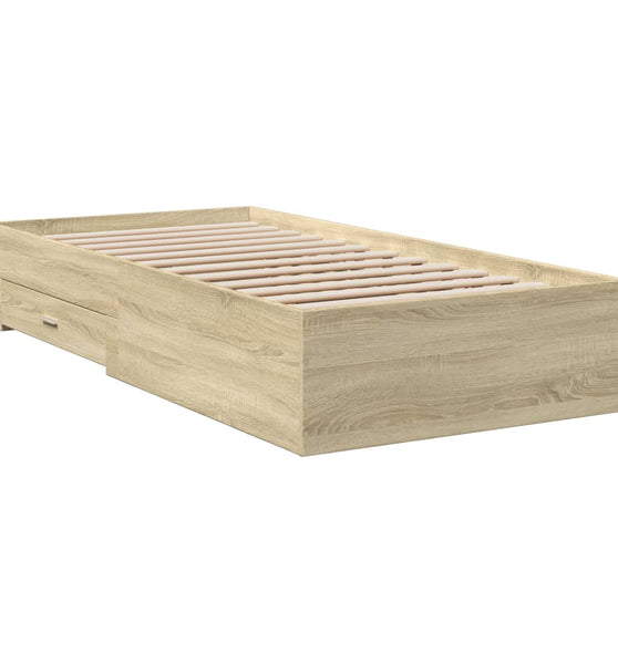 Bettgestell mit Schubladen Sonoma-Eiche 100x200cm Holzwerkstoff