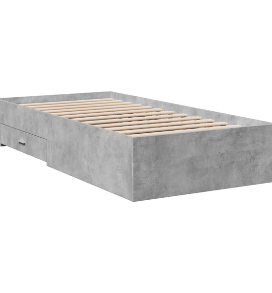Bettgestell mit Schubladen Betongrau 100x200 cm Holzwerkstoff