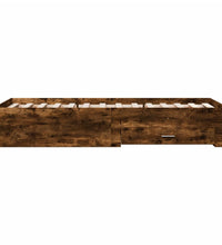 Bettgestell mit Schubladen Räuchereiche 100x200cm Holzwerkstoff