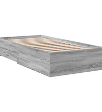 Bettgestell mit Schubladen Grau Sonoma 100x200 cm Holzwerkstoff