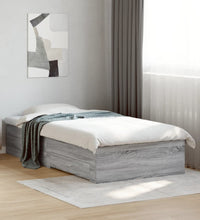 Bettgestell mit Schubladen Grau Sonoma 100x200 cm Holzwerkstoff