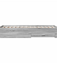 Bettgestell mit Schubladen Grau Sonoma 100x200 cm Holzwerkstoff