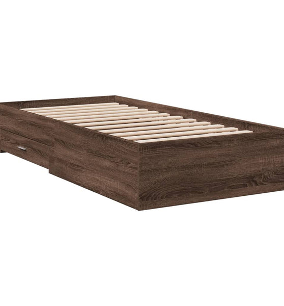Bettgestell mit Schubladen Braun Eichen-Optik 100x200 cm