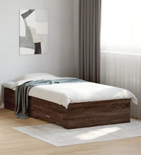 Bettgestell mit Schubladen Braun Eichen-Optik 100x200 cm
