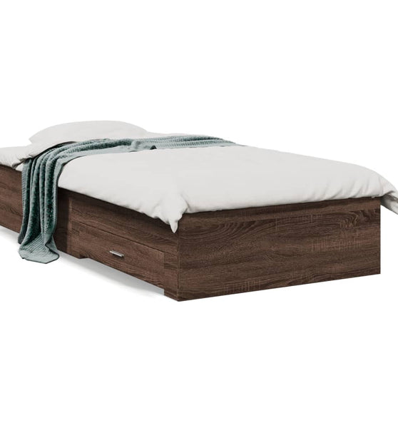 Bettgestell mit Schubladen Braun Eichen-Optik 100x200 cm
