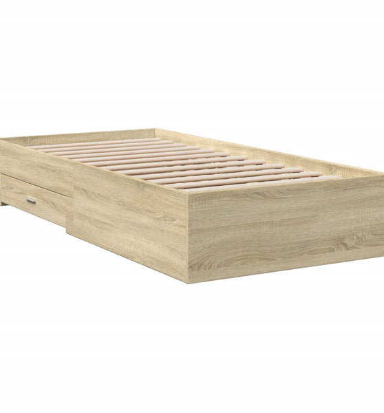 Bettgestell mit Schubladen Sonoma-Eiche 90x200cm Holzwerkstoff