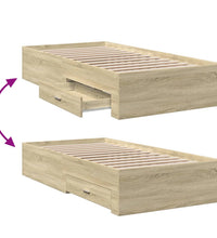 Bettgestell mit Schubladen Sonoma-Eiche 90x200cm Holzwerkstoff