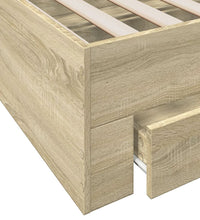 Bettgestell mit Schubladen Sonoma-Eiche 90x200cm Holzwerkstoff